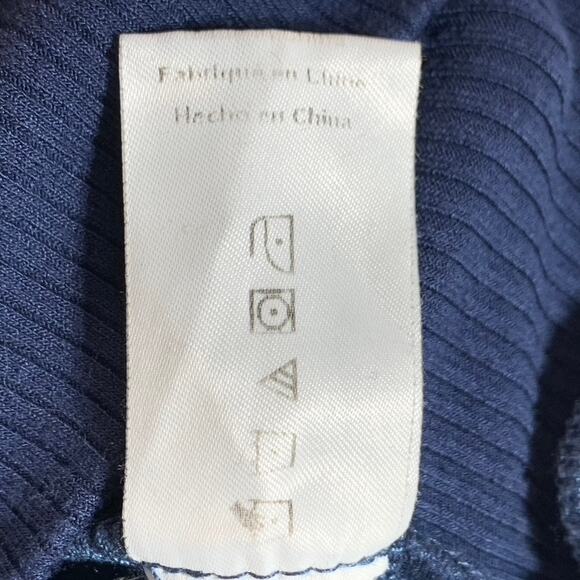 MOTF Women's Navy Sleeveless Ribbed Mock Neck Crop Top SZ L - Picture 10 of 10